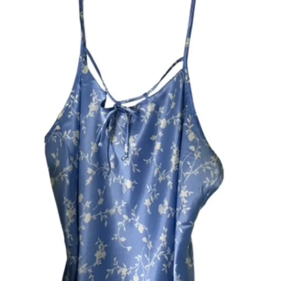 Morgan Taylor Intimates Light Blue/White Floral Robe and Short Gown Size L - Picture 9 of 12